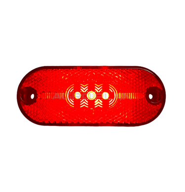 Світлодіодний габаритний LED ліхтар червоний 12-24V 3 діоди | ГК-112, вигляд спереду