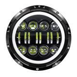 Світлодіодна LED фара головного світла 65W 7" (ближнє + дальнє + DRL) 12-24V