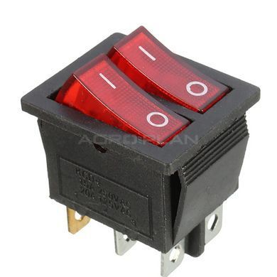 Кнопка з подвійним тумблером і підсвічуванням, для 12&ndash;24V DC та 125&ndash;250V AC